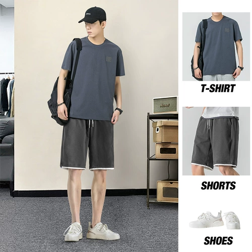 Tide, летний универсальный комплект, футболка с коротким рукавом, оверсайз