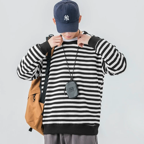 Демисезонная толстовка, утепленный японский ретро базовый приятный телу лонгслив, оверсайз, высокий воротник