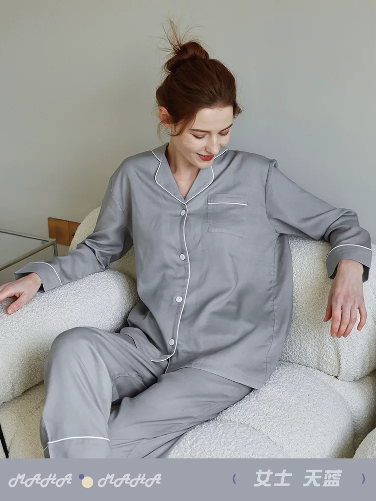 EnluoHome смесь хлопка Tencel шёлк женские пары пижама весна и осень помолвление свадебная домашняя одежда на длинный рукав