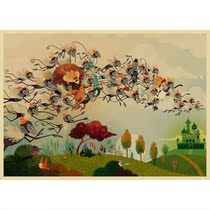 Fairy tale childrens room hanging painting Wizard of Oz illustration kindergarten decoration painting anime wallpaper poster cartoon