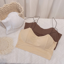 Underwear womens summer bra sling bra anti-light inside bottoming vest U-shaped back summer girl wrap chest