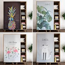  Stairway kitchen door cover cloth to hide ugly living room cabinet curtain cloth Self-adhesive cloakroom dustproof curtain thickened door curtain