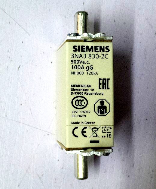 Siemens Fuses Siemens 3NA3 822 824 830-2C NH000-gG 63 80