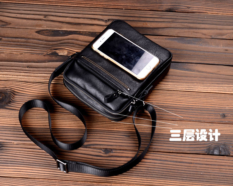 New da Messenger lớp tiêu đề túi túi túi người đàn ông vai nam gói da phần dọc kinh doanh bình thường triều ba lô - Túi của con người túi xách vascara