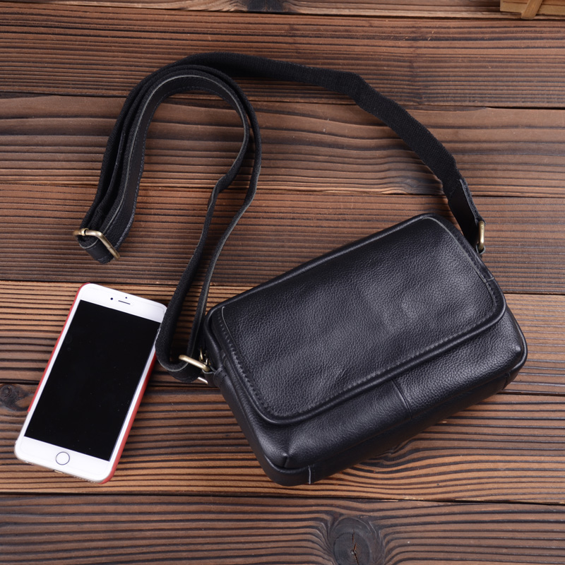 New Leather Mini Men's Bag Small Bag Casual Fashion Shoulder Bag Men's Messenger Bag Korean Leather Small Satchel