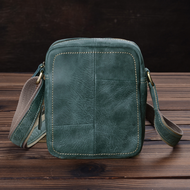 Handmade old men's bag crazy horse leather shoulder bag retro leather men's casual small shoulder bag head layer cowhide diagonal bag