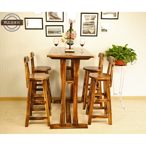 Столковый деревянный бар, стул набор кофе с высоким содержанием на стол, стул Iron Art Bar Combineb