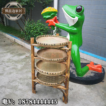  Handmade triangle bamboo storage rack Storage rack Hot pot shop multi-layer net celebrity restaurant bamboo vegetable rack Dish dish dustpan