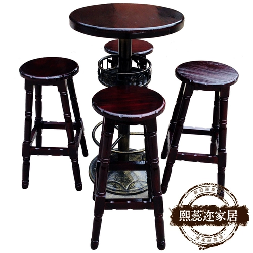 Столковый деревянный бар, стул набор кофе с высоким содержанием на стол, стул Iron Art Bar Combineb