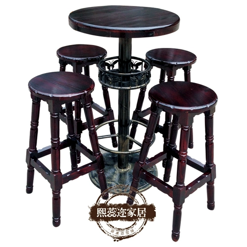 Столковый деревянный бар, стул набор кофе с высоким содержанием на стол, стул Iron Art Bar Combineb