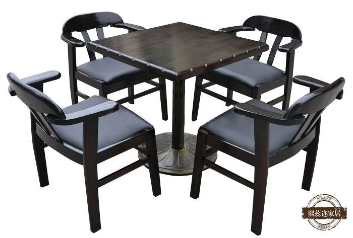 Carbonated anticorrosive outdoor solid wood furniture Furniture Balcony Casual Coffee Patio Table And Chairs Bar Iron Art Dining Room Table Dining Chair