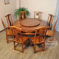 Solid wood restaurant Restaurant dining table and chair combination Farmhouse outdoor dining table and chair Solid wood eight immortals table Large round table dining chair