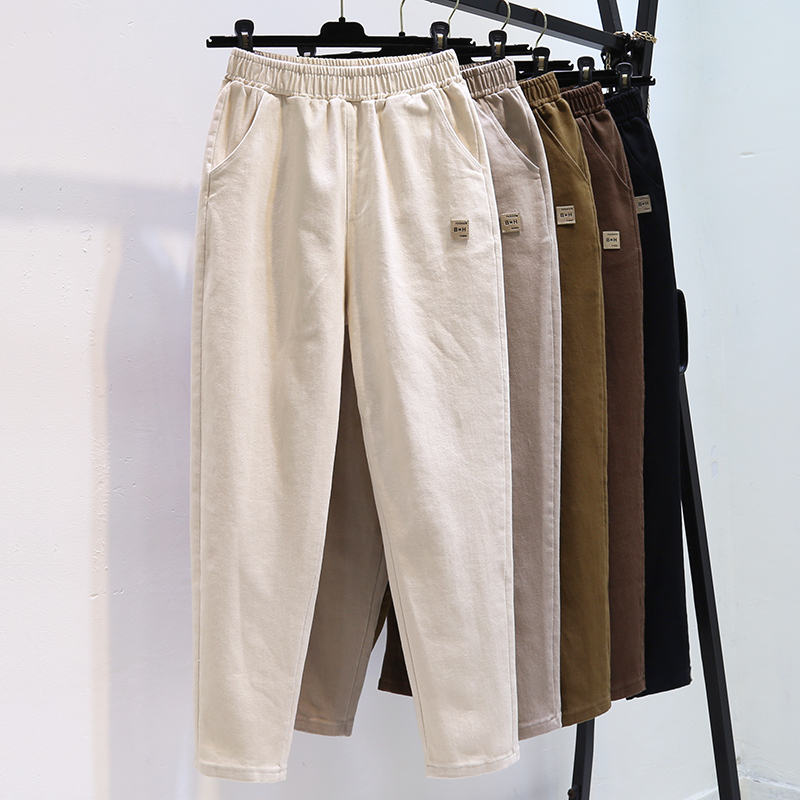 Casual Dad Pants for Women 2026 Spring and Autumn New High-Waisted Slimming Petite Workwear Cropped Harem Carrot Pants for Summer