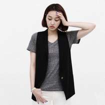 2021 spring and autumn slim suit horse clip short fashion suit collar Korean skinny large size coat small vest women