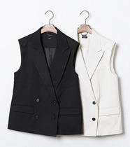 2021 New Spring and Autumn Korean suit sleeveless vest women short loose Joker double breasted large size vest jacket
