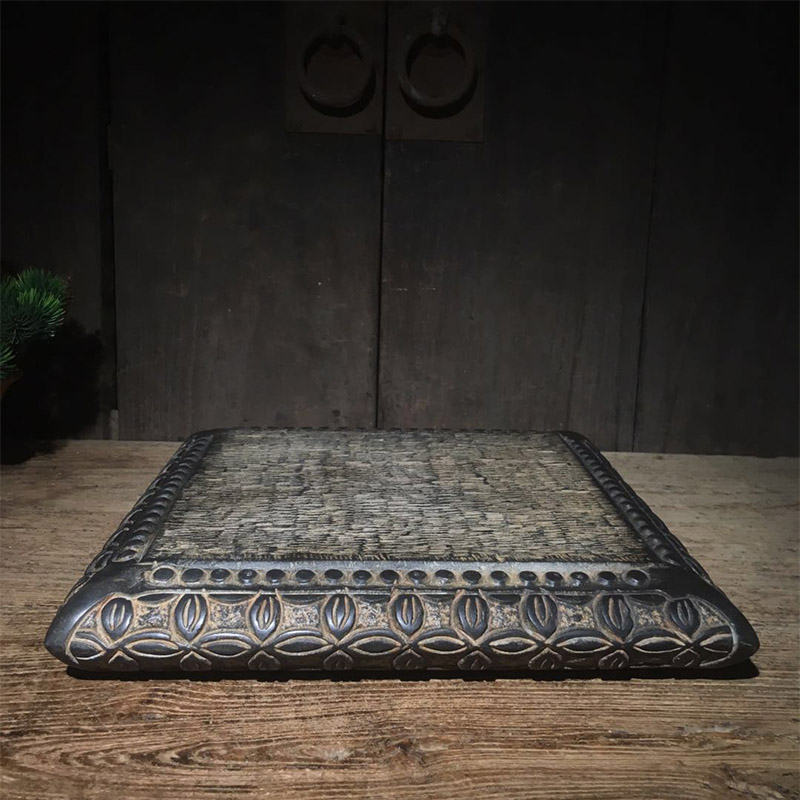 Antique Ancient Play Old Stone Carving Old Stone Tool Imitation Ancient Shanxi Qingshi Four Leaf Founder Herbal Drum Retro Chen set up a collection of items