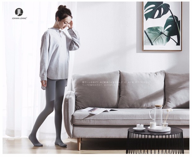 Jigin cao co giãn sọc mỏng jumpsuit mùa xuân và mùa thu dày vớ vớ ấm đáy 100D quần tất nữ hàn quốc