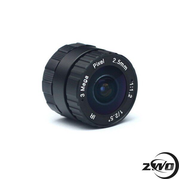 75 6 degrees CS wide angle lens applicable 1 2 5 inch painted amplitude aperture F2 focal length 2 5mm