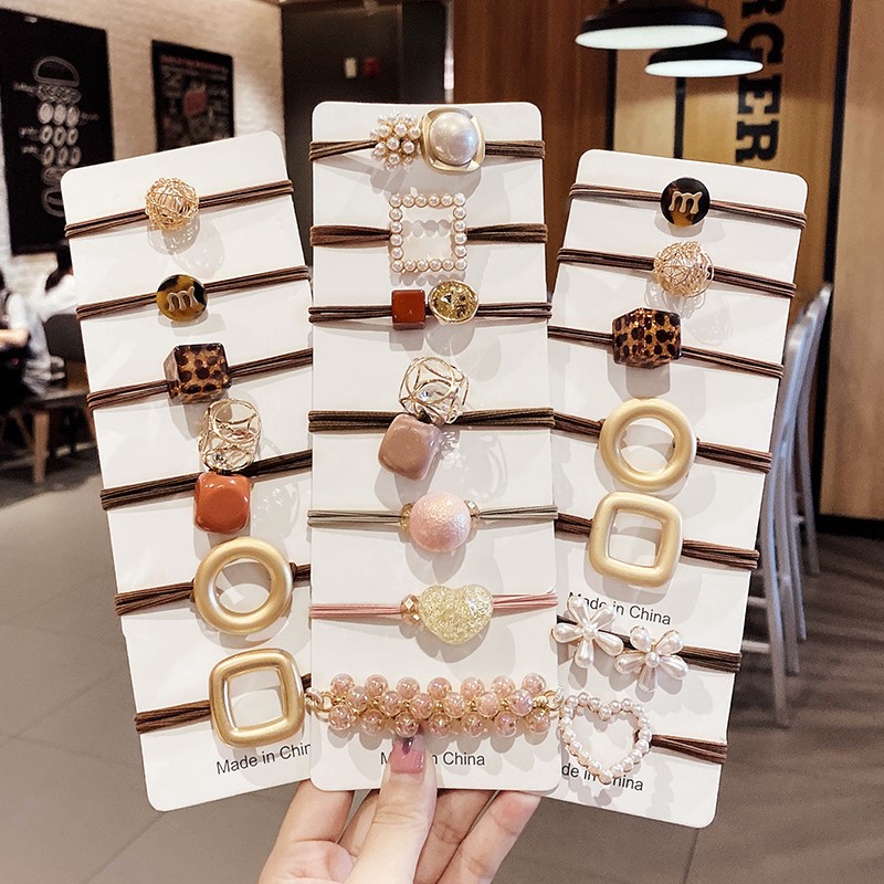 South Korea East Gate headdress contracted hair circle head rope tie head band hair rope women net red INS leather hair ornaments