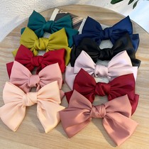 French elegant satin Big Bow hairclip Korean retro temperament top clip back head clip hair accessory