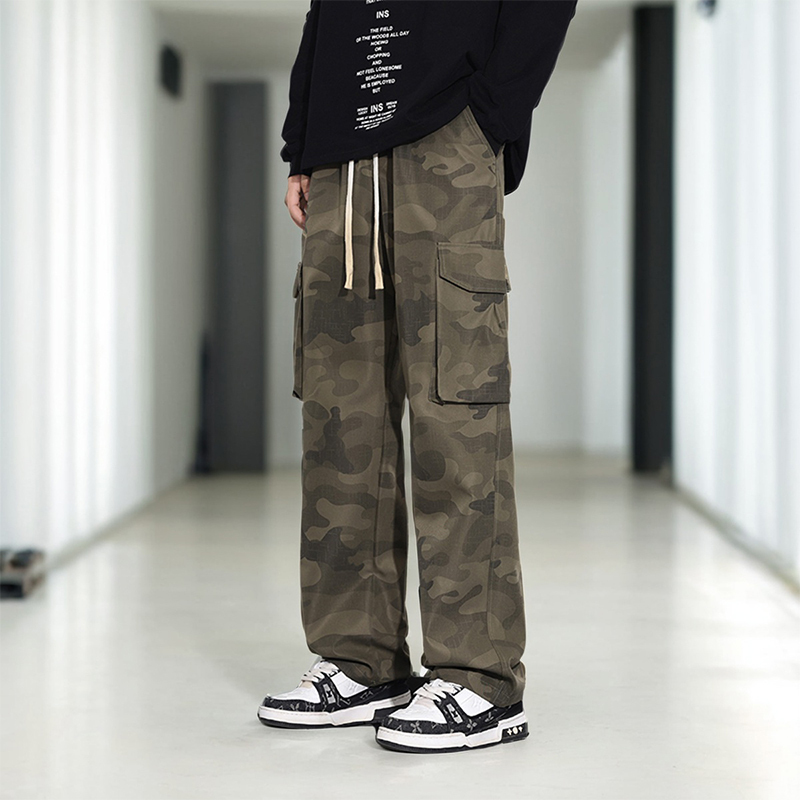 Straight-Leg Loose Workwear Casual Pants Camouflage Pants Men's Autumn and Winter Short-Legged Pants for Short Men Versatile Men's Pants