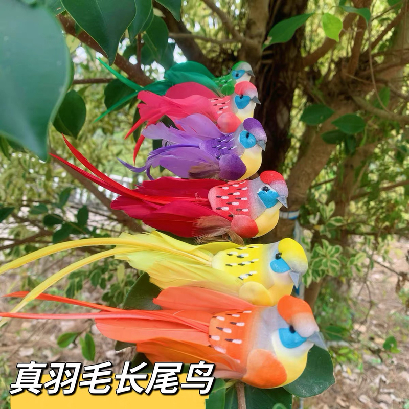 Artificial Bird Green Plant Clip Branch Plant Home Decoration Fake Bird Craft Display Feather Bird Foam Bird