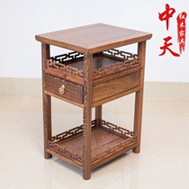 Chicken wing wood tea table mahogany tea table small square table Chinese solid wood tea cabinet log wooden antique tea table with a few corners