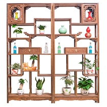 Mahogany furniture chicken wing wood bogu rack solid wood tea shop purple sand pot rack faucet tea rack display display shelf