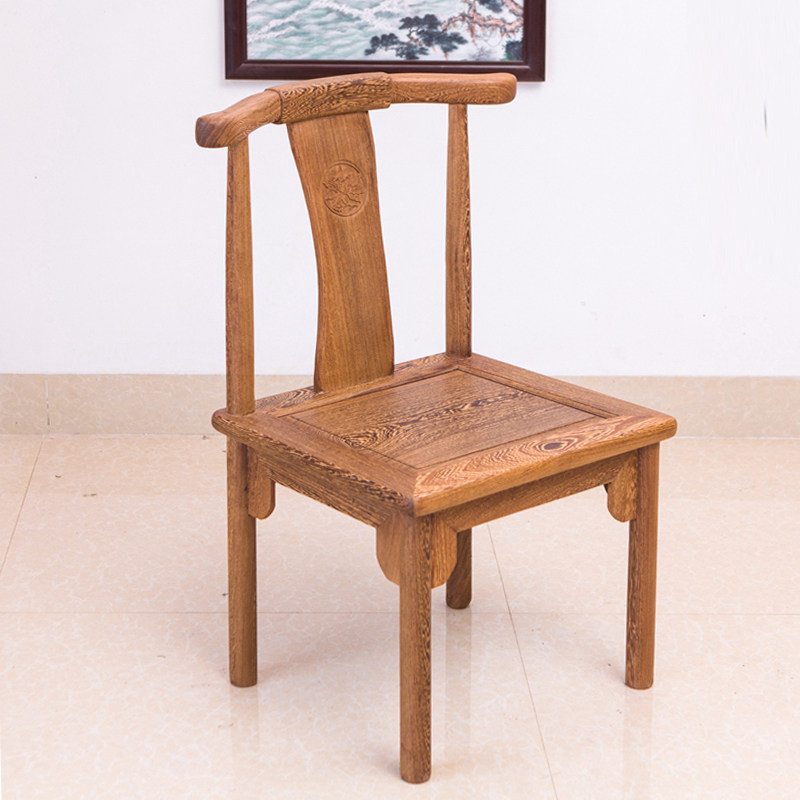 Chicken wing wood dining chair solid wood mahogany official hat chair low back chair new Chinese style household four-headed office chair back chair