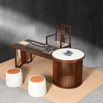 New Chinese style solid wood kung fu tea table and chair combination office reception guests Zen tea table simple Tea Table Customization