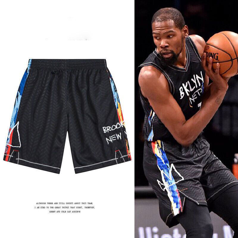 Irving Shorts American Basketball Training Casual Sports Five Pants Black Durant Nets City Edition Ball Pants