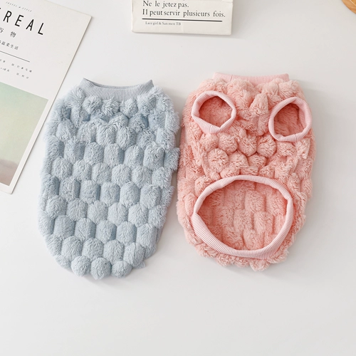 Теплый двойной бархатный жилет для домашних животных щенки хлопчатобумажная куртка жилет