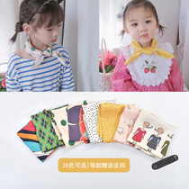 Childrens scarf Spring and autumn winter Korean version of the baby silk scarf for men and women childrens small scarf wild decorative collar scarf send leather buckle