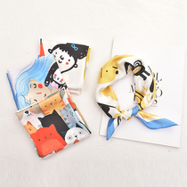 Original childrens spring and Autumn scarf Girl boy windproof scarf New wild scarf Infant square towel