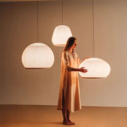 Spanish Vibia Knit Woven Pendant Lamp Designer Wabi-Sabi Mid-Century Style Dining Room Lamp Study Bedroom Fabric Lamp