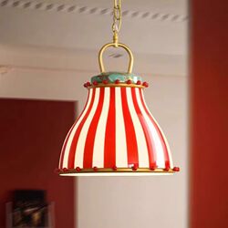 Original American Retro Circus Restaurant Chandelier with Dreamy Colored Glass Lampshade for Dining Table and Bar Counter Decoration Atmosphere Lighting
