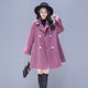 Purple woolen coat for women, medium-length and small, 2024 spring and summer Korean style loose and slim cloak woolen coat