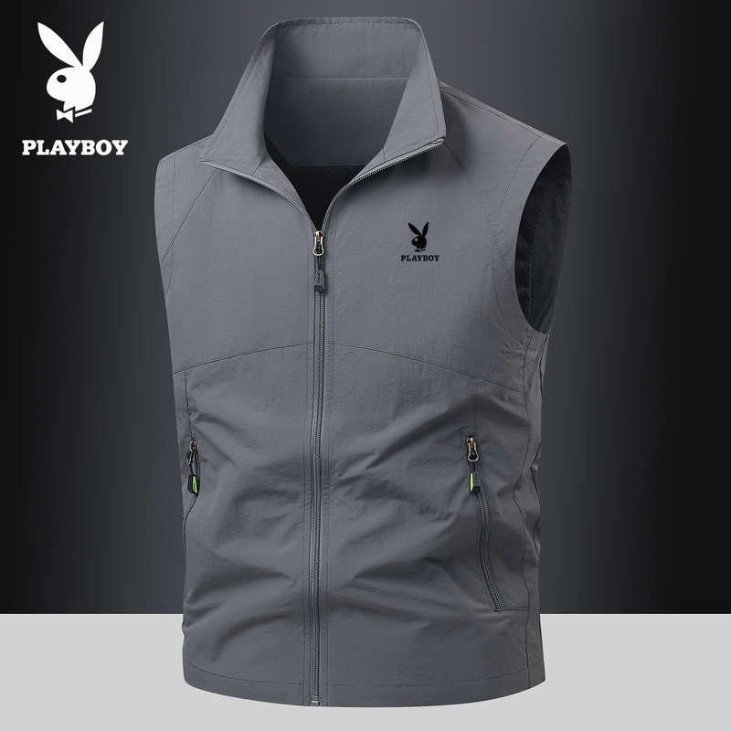 Playboy High-End Vest for Men, Spring and Autumn Workwear Jacket, 2026 New Style, Large Size Men's Outerwear Vest Playboy High-End Vest for Men, Spring and Autumn Workwear Jacket, 2026 New Style, Large Size Men's Outerwear Vest