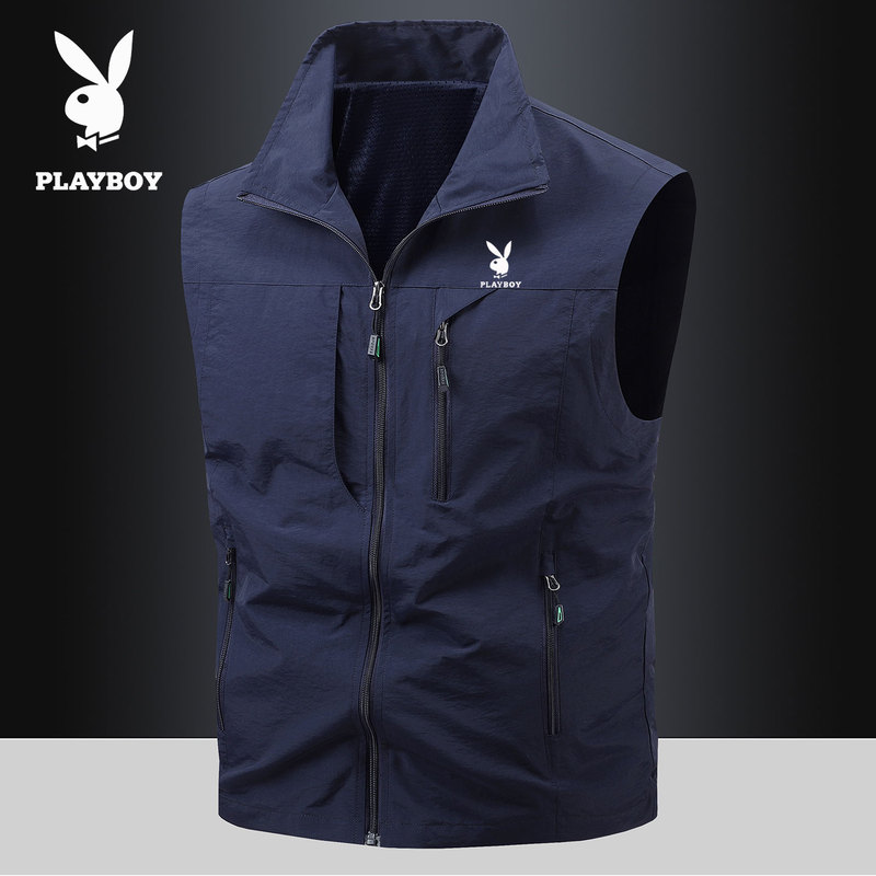 Playboy Spring and Autumn Vest for Men, High-End Outerwear Vest 2026 New Model, Large Size Men's Workwear Jacket