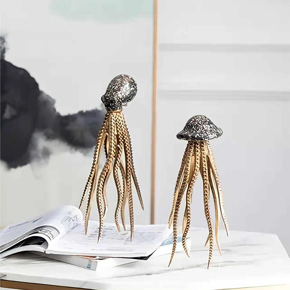 Creative Modern Light Extravaganza Golden Shell Octopus TV Wine Cabinet Living-room Boilerplate Room Home Soft Decorations Pendulum