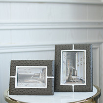 Upscale modern minimalist living-room Decorative Pendulum-Like Room Photo Photo Frame 6 7 Inch Leather Pattern Desk Photo Frame Swing Table