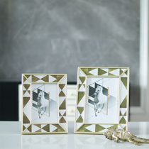 New Chinese light luxury American horizontal version upscale European style decorations 6 inch photo ins metal photo frame swing table rectangle