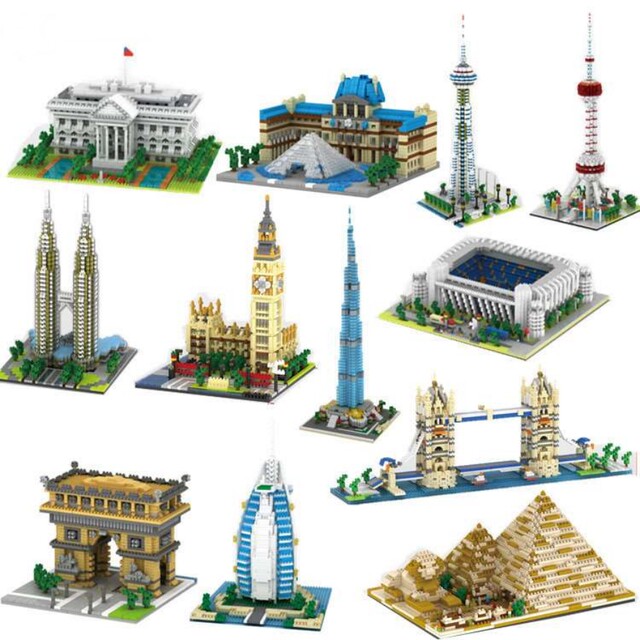 World-famous landmark building model micro-particle building blocks for teenagers to decompress difficult assembly gifts