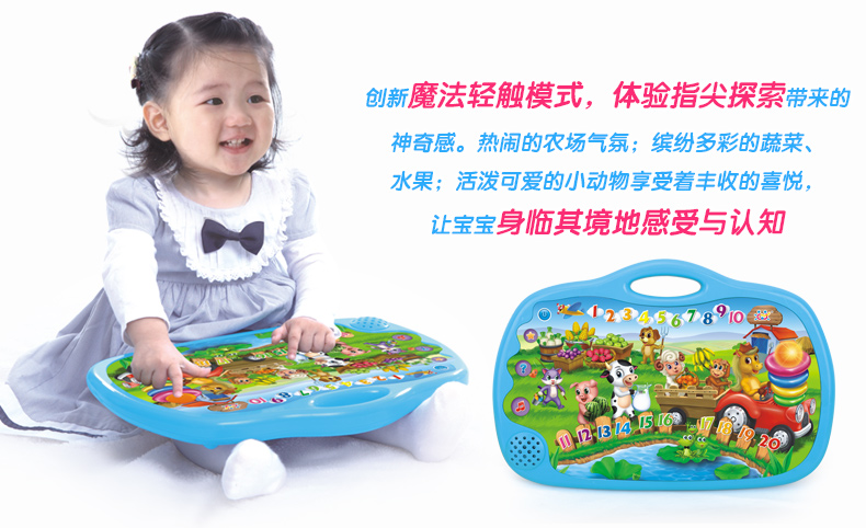 Huile 986 cảm ứng điện tử cảm ứng hạnh phúc trang trại giáo dục trẻ em giáo dục giọng nói giáo dục sớm máy chấm đọc máy đồ chơi - Đồ chơi giáo dục sớm / robot đồ chơi cho trẻ sơ sinh