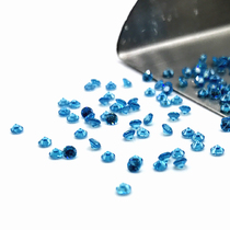 DIY earrings with stone light sea blue round zircon bare diamond colored gemstones inlaid blue stone bare stone color gem scattered