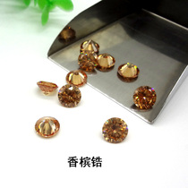 Champagne round sharp bottom artificial zircon bare stone drill CZ nail imitation diamond jewelry with stone DIY3 0-10mm