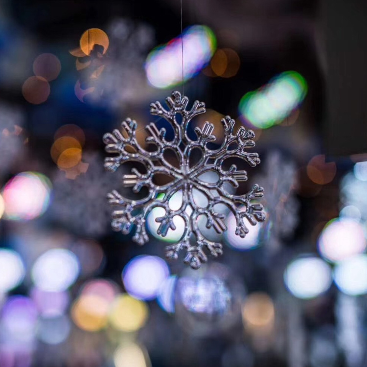 Wedding Props Christmas Wedding Hall Plastic Transparent Pendant Acrylic Snowflake Splicing Suspended Ceiling Photographic Hanging Accessories