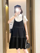 Radiation-proof maternity suit summer work apron suspender shirt womens mid-length dress petite