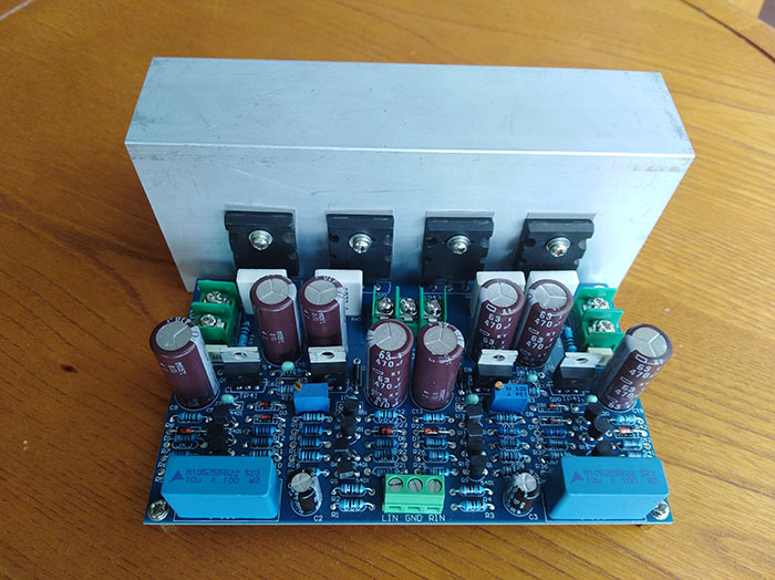 100W* 2 Full symmetric discrete components High power HIFI Toshiba Fever-to-tube 2 0 power amplifier plate with cooling plate