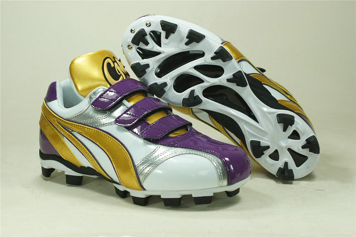 Baseball shoes softball shoes artificial lawn for rubber nail soles purple white pop ball shoes